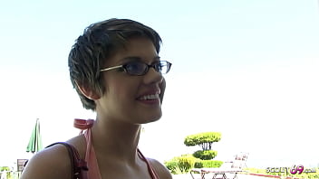 Short Hair College Girl Haileey James Pickup and Fuck by