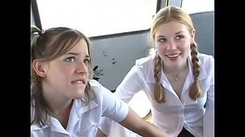 In The Schoolbus-2 cute blow and fuck . HD