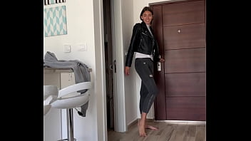 Quick Sex with Hot Teen in Leather Jacket - POV