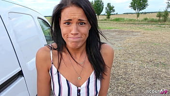 German brown Skin Latina Secretary give Boss a Risky Outdoor