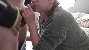 He sucks me off and drinks the cum in a