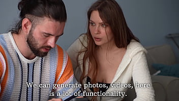 Stepmother caught me with her AI nudes. She get horny