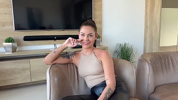 Casting beautiful young Hungarian girl turns into wild threesome with