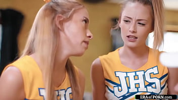 Coach anal fucks 2 petite cheerleaders