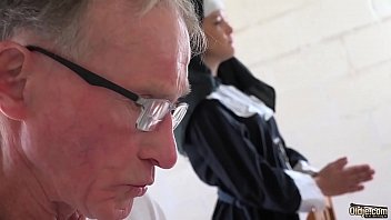 Sexy young nun has sex for the first time with