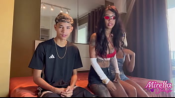 Young friends are left alone at home and lose their