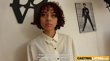 Tiny latina teen Arya Cats exploited at a casting to
