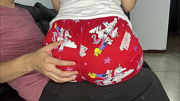 Innocent Stepdaughter Sitting on her Stepfather's Legs to Eat While