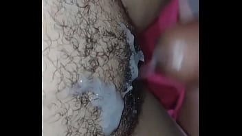 Enjoy your gentle cuckold on top of my hairy pussy