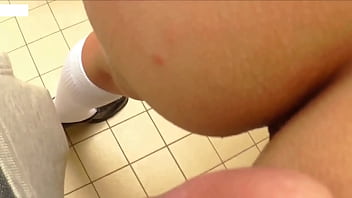 Teen and teacher have sex in a public bathroom, creampie