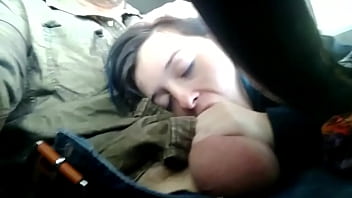 Brunette blowjob in the car homeward bad results in