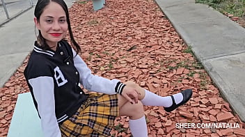 Fucks with the neighbor who invited her to his house