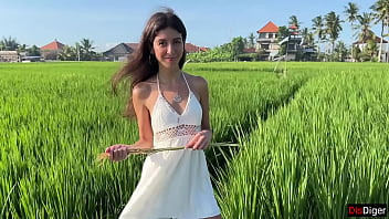 Cute rice picker prefers to be paid with Sex for