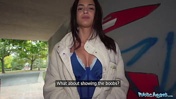 Public Agent Spanish teen outdoor POV public blowjob tight pussy
