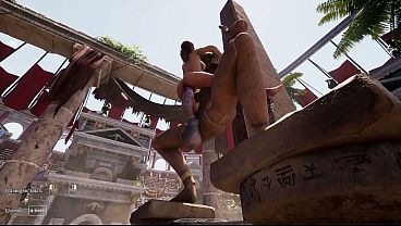 The ancient statue woke up and began to pound Lara