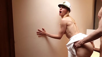 Hard anal sex with liner waitress. Fucked this milf roughly