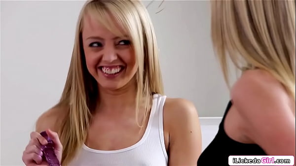  - A blonde lesbian fucks bff with a dildo