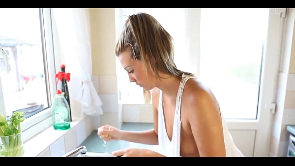 Latinas Boob Spills Out While She's Cleaning