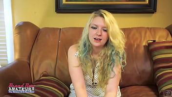 Skinny Blonde Coed Chelsie R Gets Her Mouth And Pussy