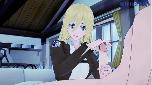 Mikasa Ackerman and Krista Lenz (Historia Reiss) intense sex. -