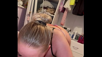 Step sister suck he’s hard dick, he get up and