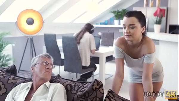 DADDY4K. Boy works on computer while his GF seduces guys