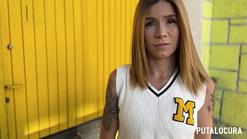 PutaLocura - Skinny blonde Latina Ashley Ross gets caught by