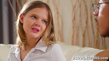 Teen stepsis giving her stepbro blowjob