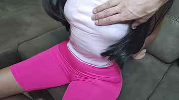 Curvy girl in tight shorts got cum in pussy. Big