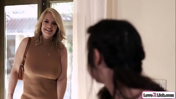 Stepmom asslicks her busty stepdaughter