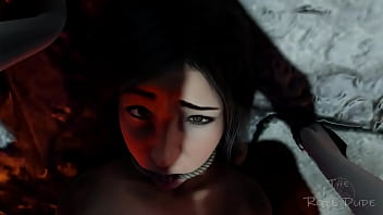 Lara croft get fucked by Tifa (Lara's part 03 [TheRopeDude])