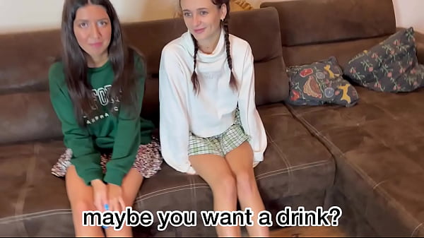 Modest girls in the entrance were frozen and agreed to