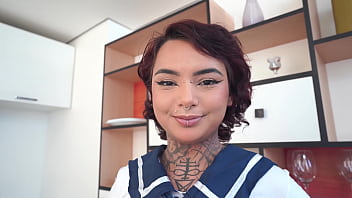 Annie Clementina, petite Brazilian Amazonian cutie, first time with 2