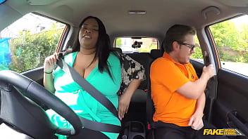 Fake Driving School - Ebony BBW takes off her BIG