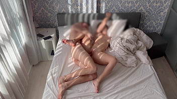 Passionate sex of a real couple in the morning, horny