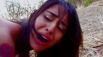 In the nearby forest a muscular guy penetrates a black