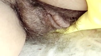 The hairy pussies in the foreground of my Latina wife,