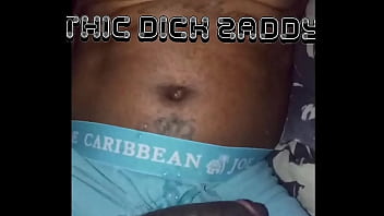 Stroking my sexy thick black cock and busting all over