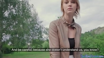 POV redhead teen public sucks and rides big fat cock