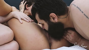 Threesome with two sluts with hairy pussies, I fucked both