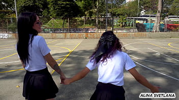 Two rebel students quit classes to have passionate lesbic fun