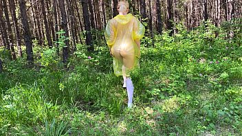 B. in pvc raincoat sucks an swallow dick