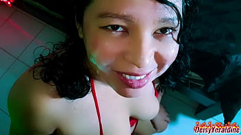 Facial cumshot (Cumface): DeisyYeraldine giving a blowjob and receiving all