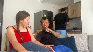 Horny stepmother fucks her little dwarf stepson without her husband