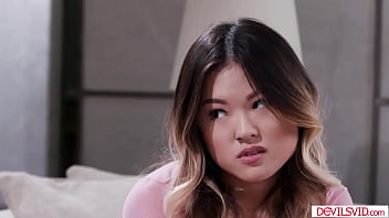 Asian babe and bff sharing one big cock