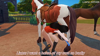 Asian girl being penetrated in both holes - sims 4