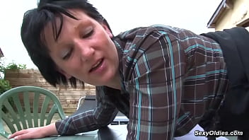 Sexy French housewife Lucie Luke anal fucked outdoor in the