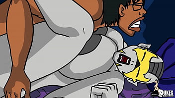 Human fucks friendly Alien visitor while guard fucks big booty