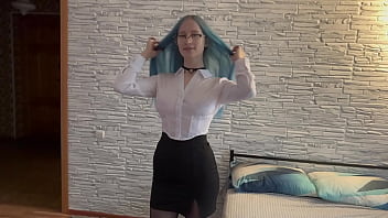 POV creampie into young teacher, cum twice in tight pussy