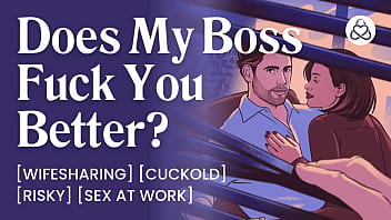 ASMR Audio Porn: Wife Fucks Husband’s Boss at Work –